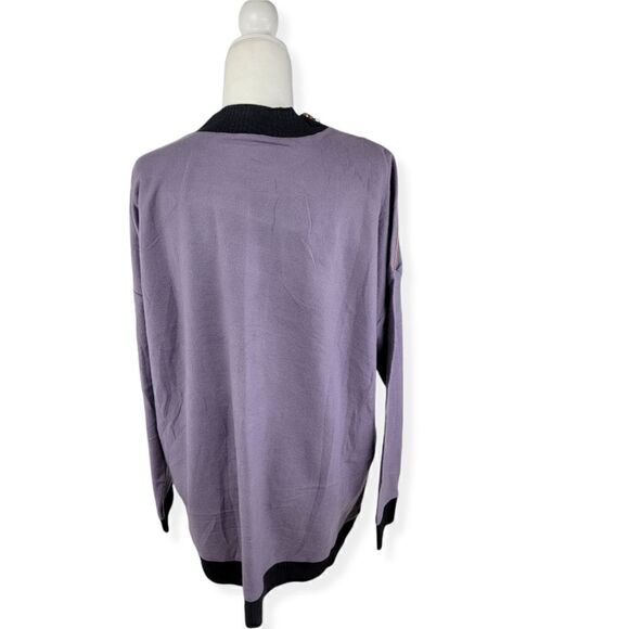 Xersion Purple Moon Navy sweatshirt with Mock collar and collar zipper. … - Picture 2 of 5